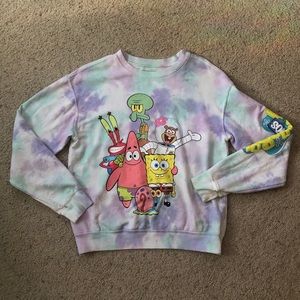 Tie dye spongebob crew neck
